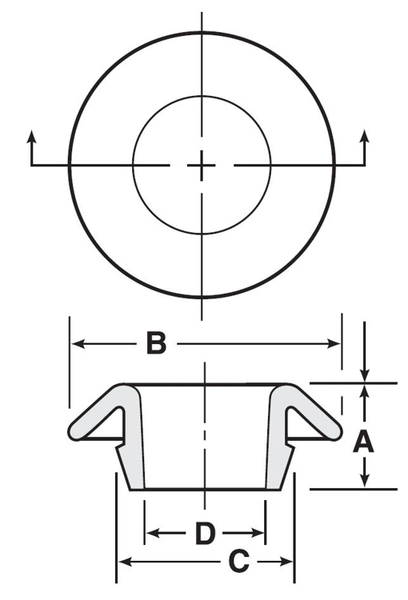 GRO-1/2-UL Thermoplastic Rubber Sheet Metal Grommet