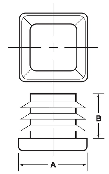 SQR-3/4-14-20 WHT Square Tubing Plug LDPE