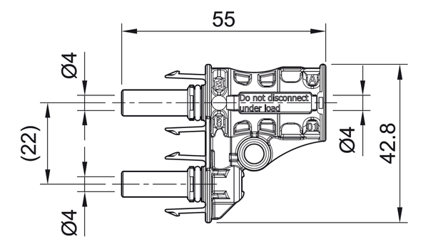 32.0197 PV-AZS4-EVO 2-UR - Branch Plug (Female)