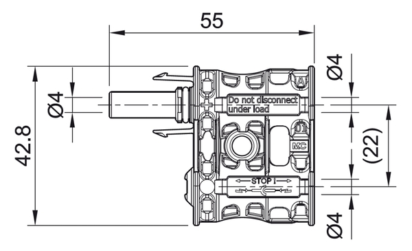 32.0196 PV-AZB4-EVO 2-UR - Branch Socket (Male)