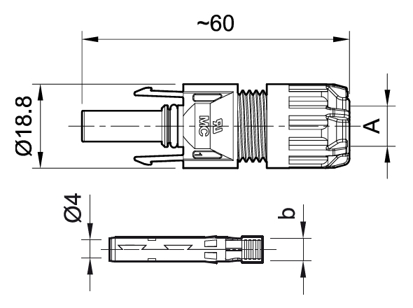 32.0142P0001-URFL PV-KBT4/6X-UR - Female Cable Coupler MC4