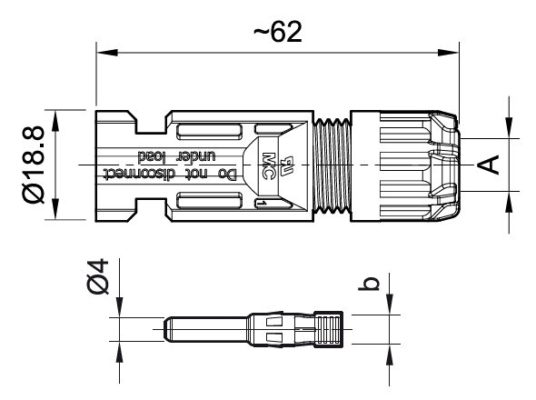 32.0017P0001-URFL PV-KST4/6II-UR - Male Cable Coupler MC4