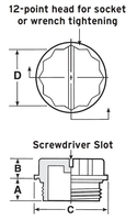 RPO-104 THREADED PLUG SAE 7/16-20 RED